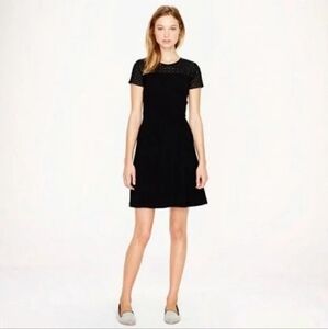 Size 0 or XS black eyelet lace semi-formal dressy dress by J.Crew NWT